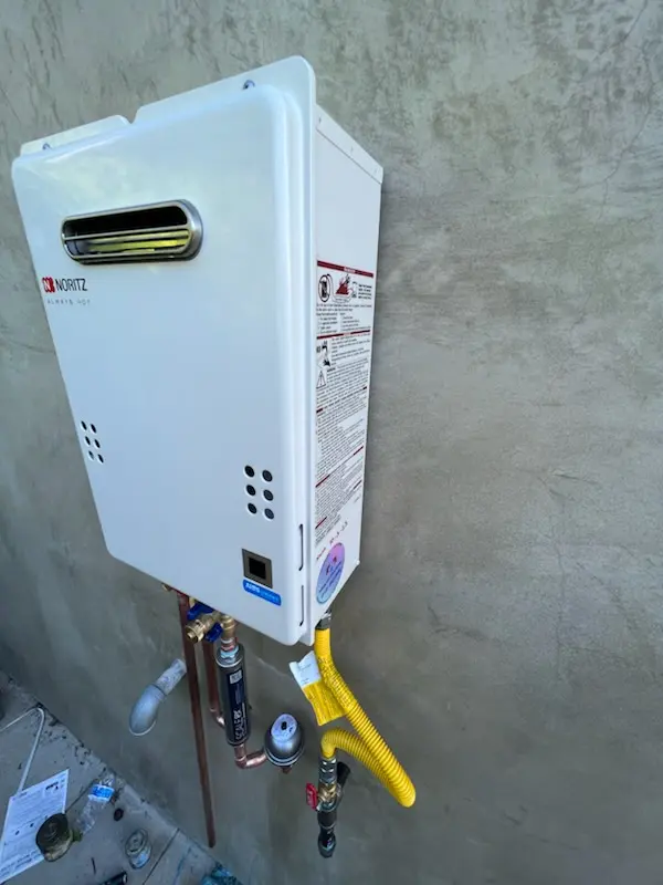 Tankless water heater installation for Mission Green North homes